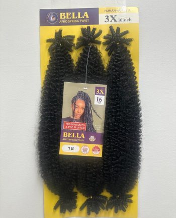 Bella - Afro Spring Twist Human Hair Feel 16 in, color 1B