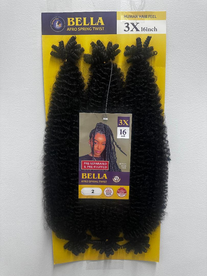 Bella - Afro Spring Twist Human Hair Feel 16 in, color 2