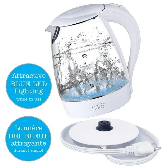 Bouilloire électrique sans fil 1.7 litres 1000 Watts Haûz Living blanc
