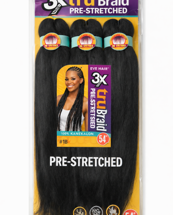Eve Hair - 3X Tru Braid Pre-stretched 54 in, #1B