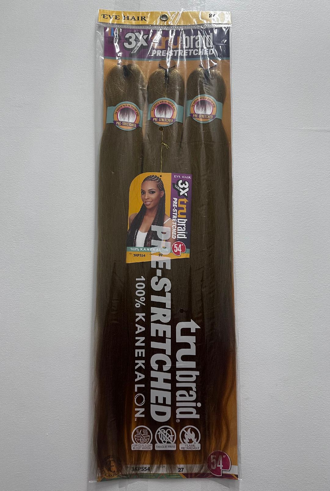 Eve Hair - 3X Tru Braid Pre-stretched 54 in, #27