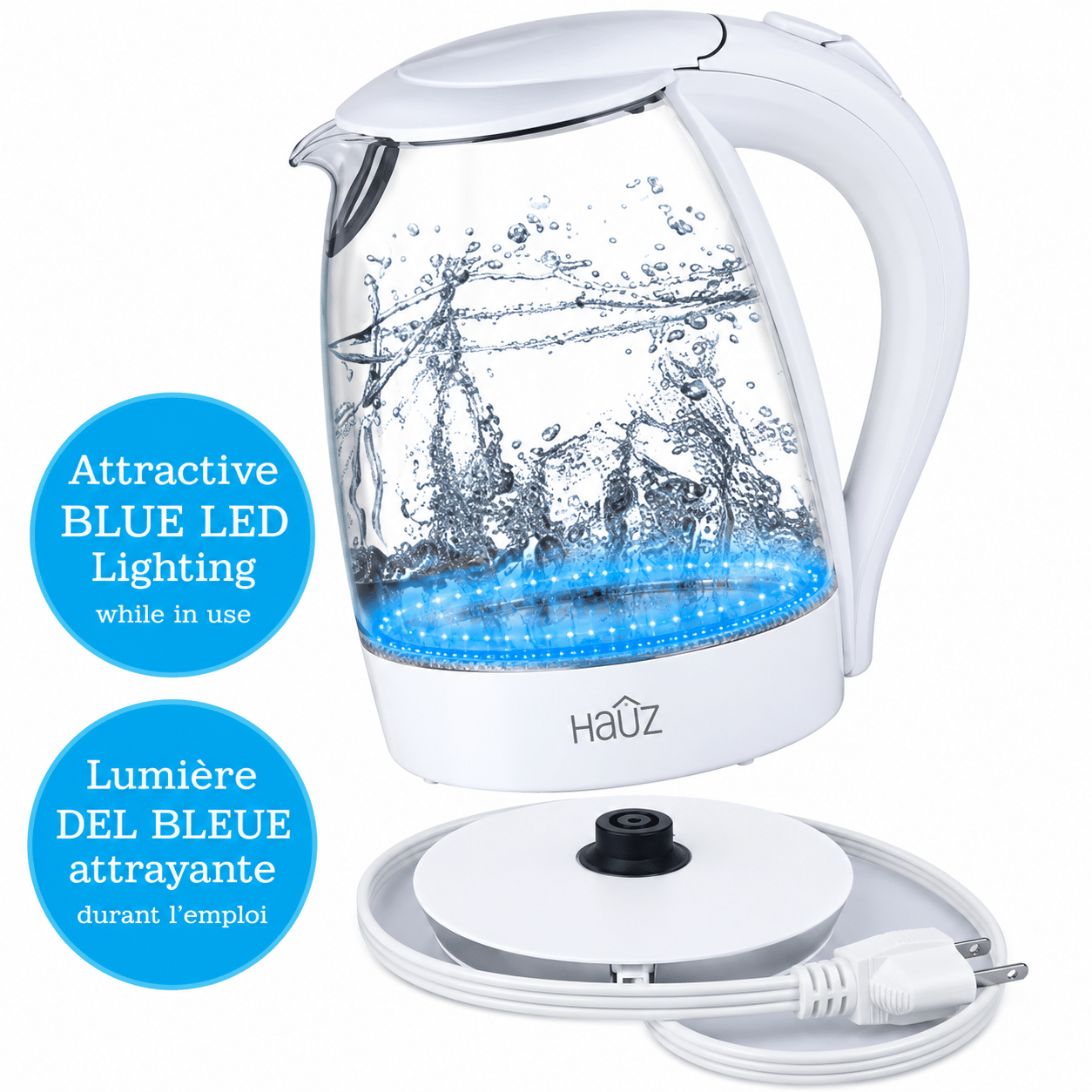 Haûz Living Bouilloire électrique sans fil 1,7 L 1000 W blanc