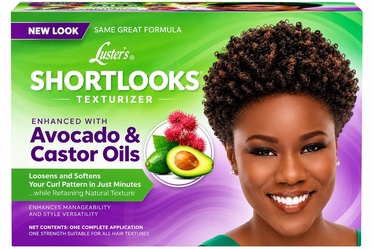 Luster's ShortLooks Texturizer Avocado & Castor Oils kit