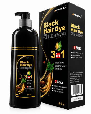 Meidu Black Hair Dye Shampoo 500 ml shampooing colorant noir pour cheveux.