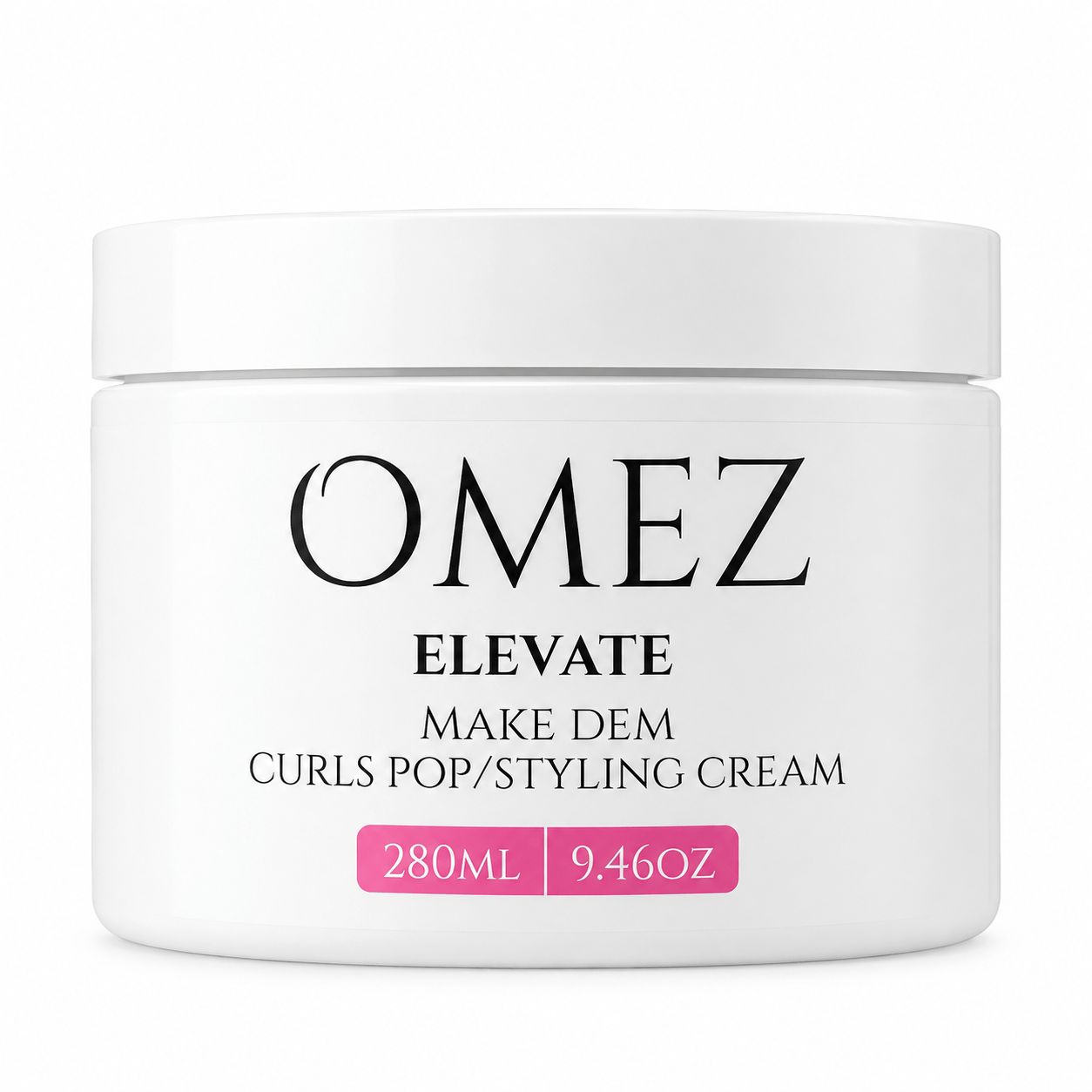Omez Elevate Make Dem Curls Pop Styling Cream 280 ml crème coiffante pour définir les boucles et contrôler les frisottis.