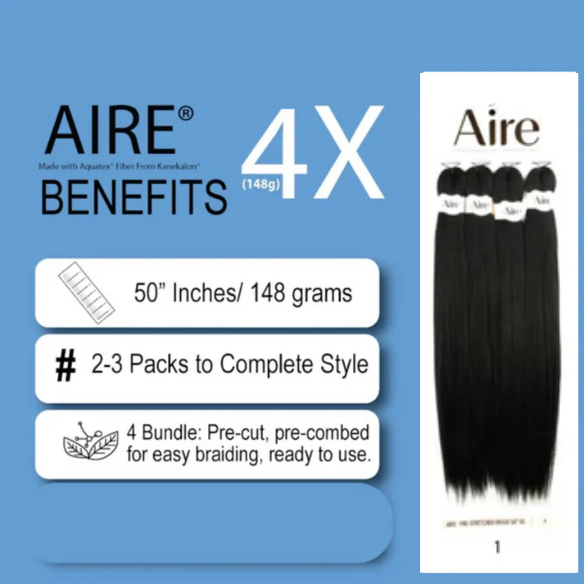 In addition to Aire - 4Pre-Stretched Braiding Hair 50 in,2