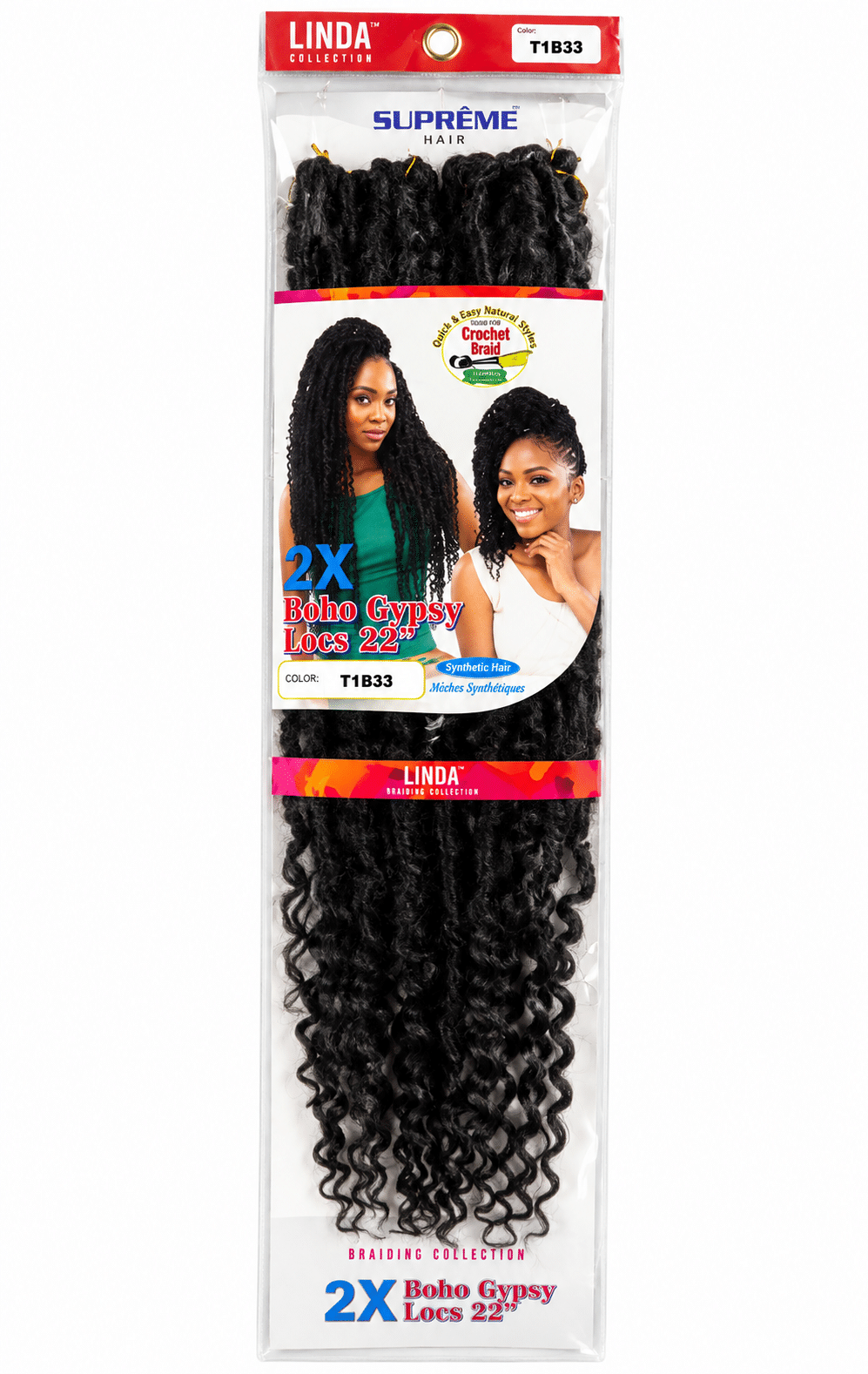 Suprême Hair 2X Boho Gypsy Locs 22 pouces