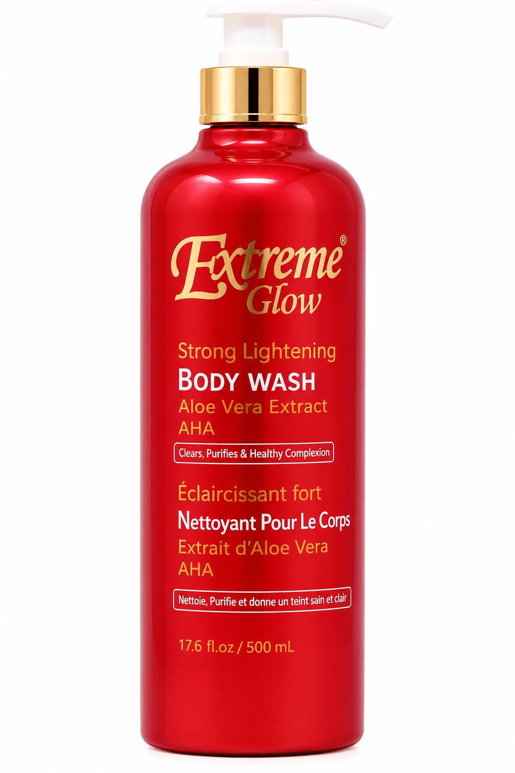 Extreme Glow - Body Wash Aloe Vera Extract 750 ml soin hydratant pour la peau.