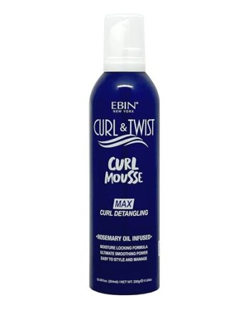 EBIN CURL TWIST CURL MAX CURL DETANGLING MOUSSE, 354 mL