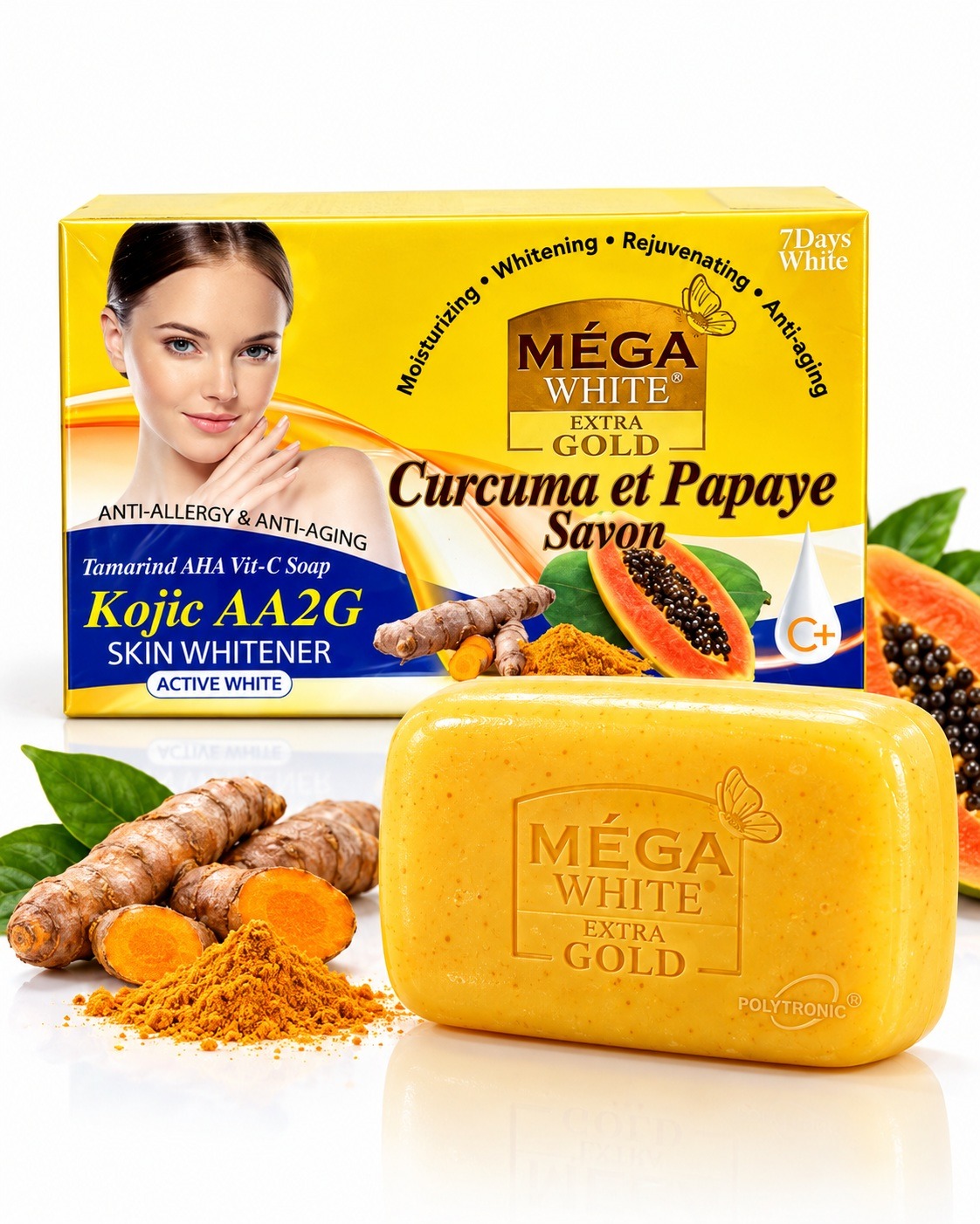 Mega White Extra Gold Turmeric & Papaya Soap 160 g