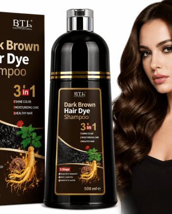 BTL Professional Dark Brown Hair Dye Shampoo 3 in 1 500 ml shampooing colorant châtain foncé cheveux
