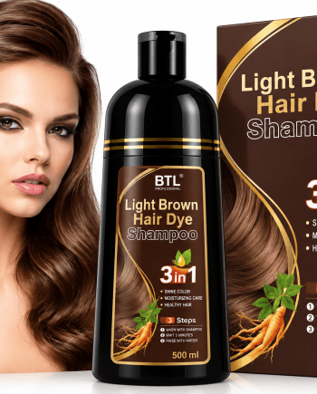 BTL Professional Light Brown Hair Dye Shampoo 3 in 1 500 ml shampooing colorant châtain clair cheveux