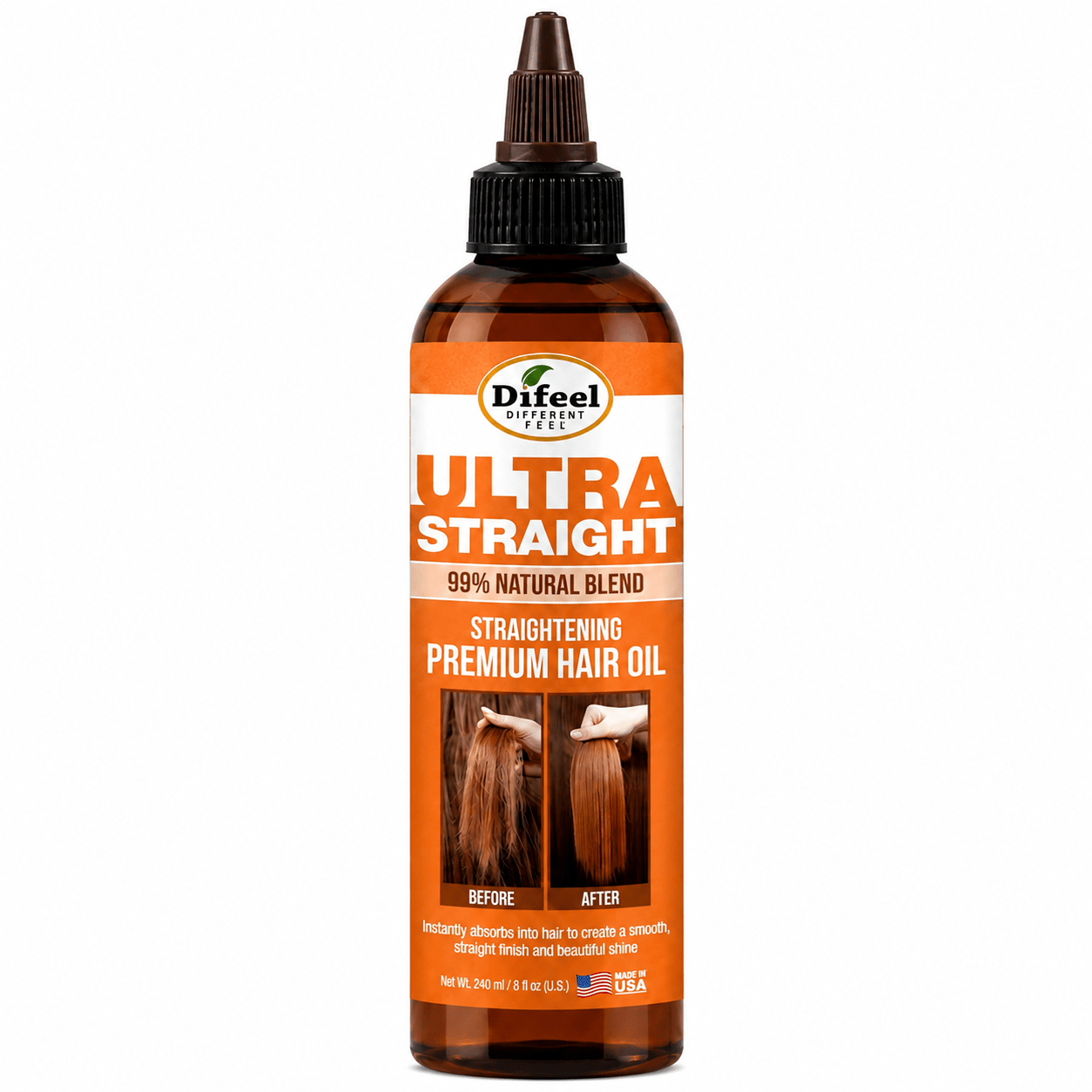 Difeel Ultra Straight 99% Natural Blend Premium Hair Oil 8 fl. oz