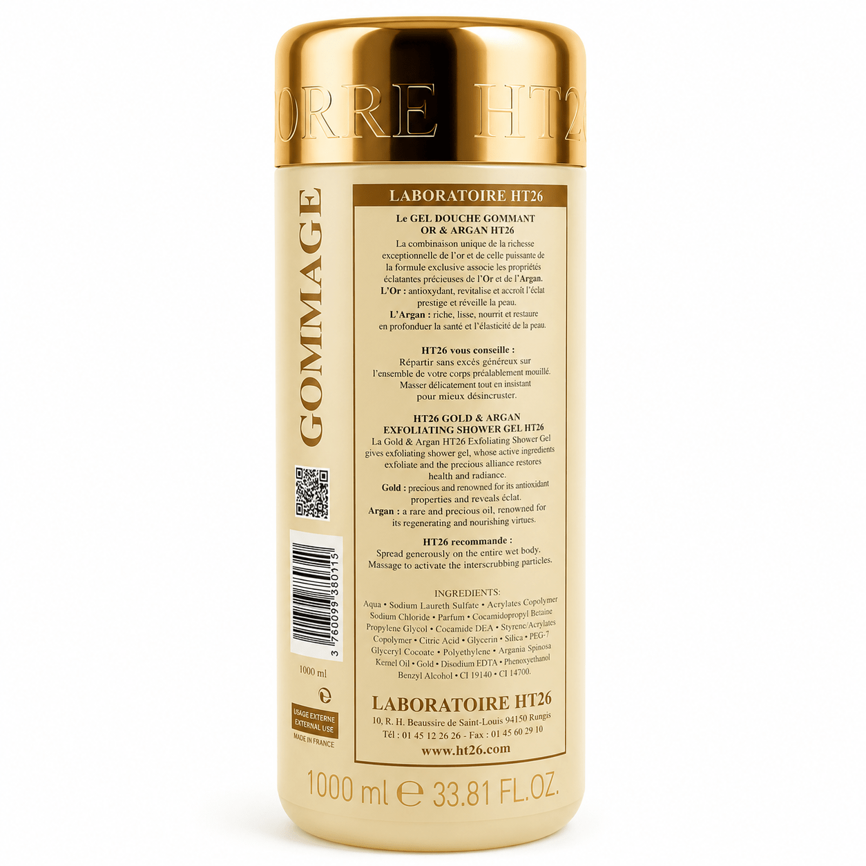 Ht26 - Gel douche gommant éclat or 1000 ml