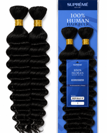 Suprême Hair Deep Bulk 18 po couleur #1 en cheveux humains