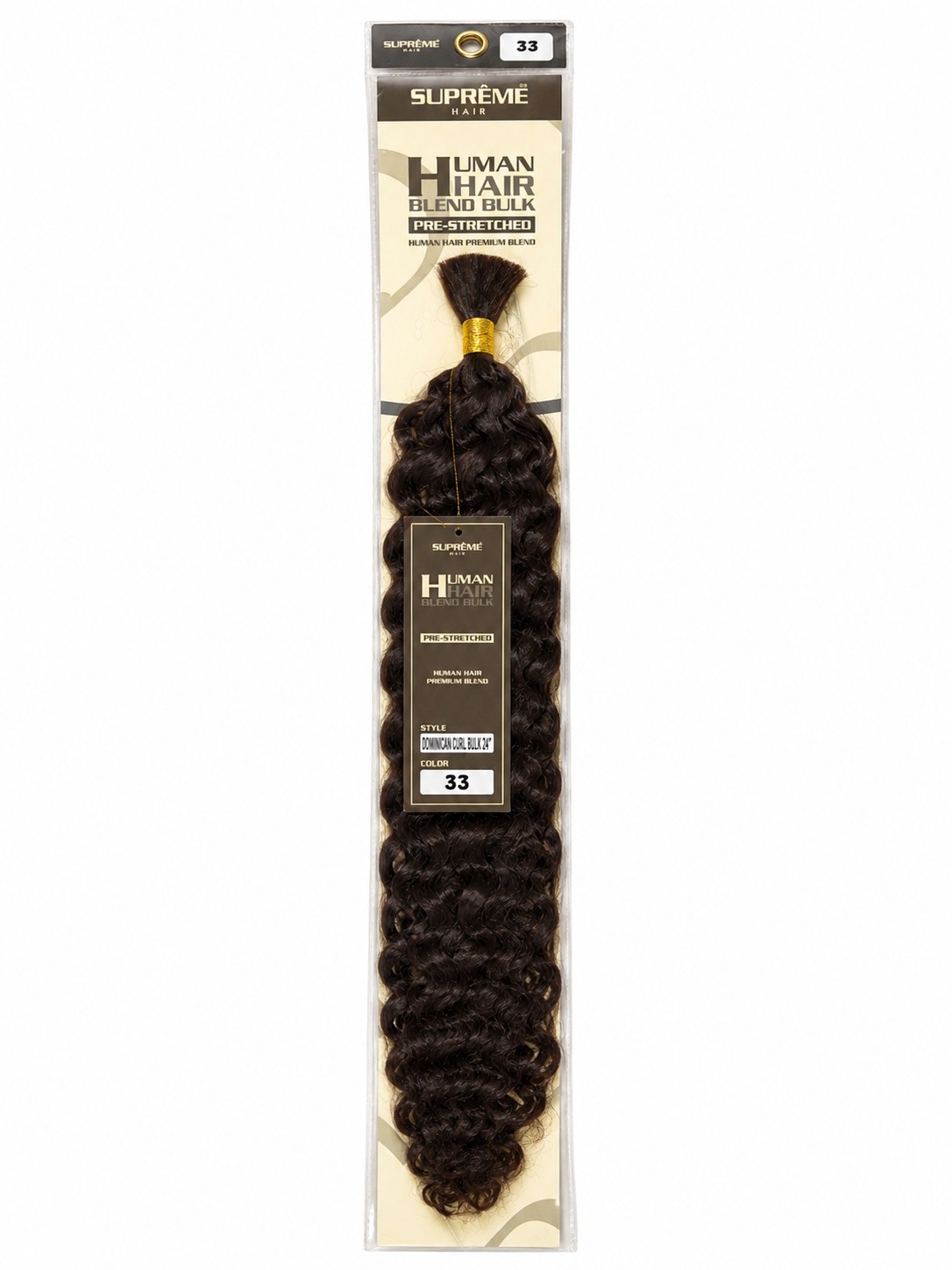 Suprême Hair Dominican Curl Bulk 24 po couleur #33 en cheveux humains