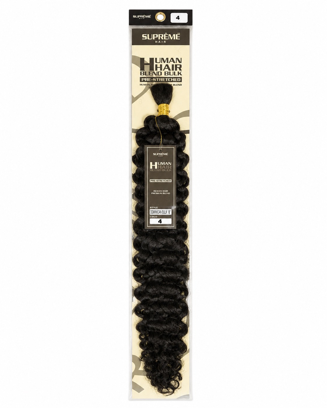 Suprême Hair Dominican Curl Bulk 24 po couleur #4 en cheveux humains