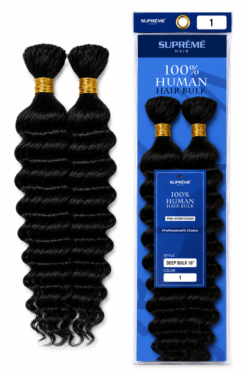 Suprême Hair – Deep Bulk 18", couleur #1