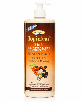Topiclear Hand and Body Lotion with Cocoa, Shea, and Carrot Butter 3-in-1, 1000 ml