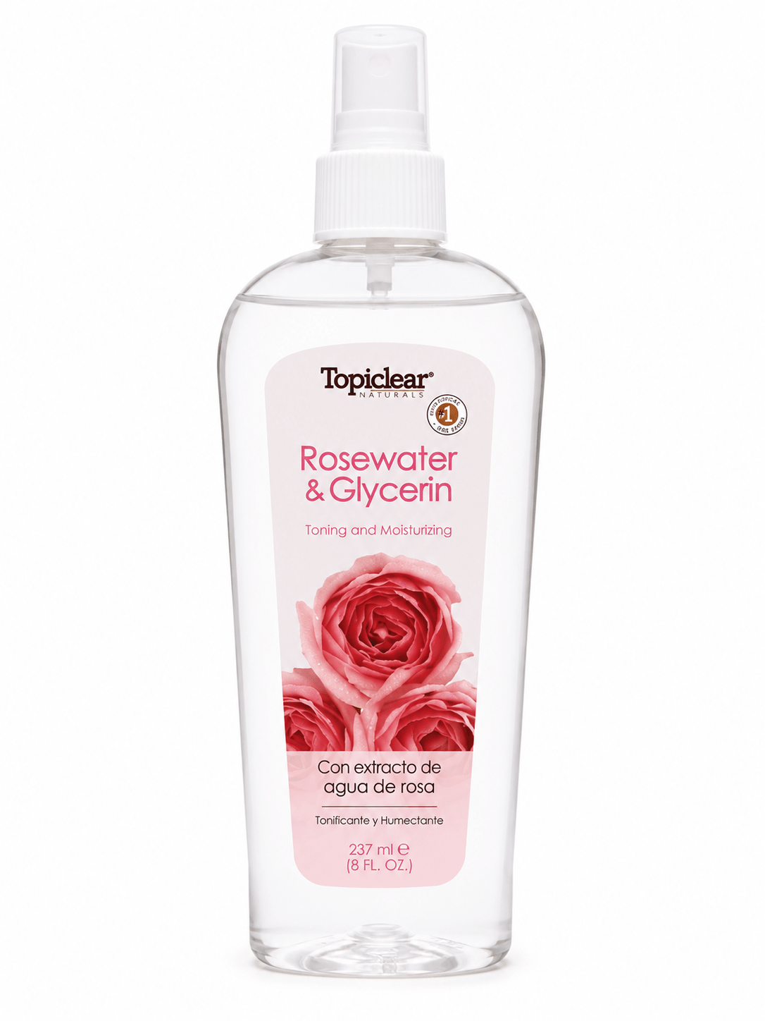 Topiclear Rosewater & Glycerin lotion tonifiante et hydratante 237 ml.