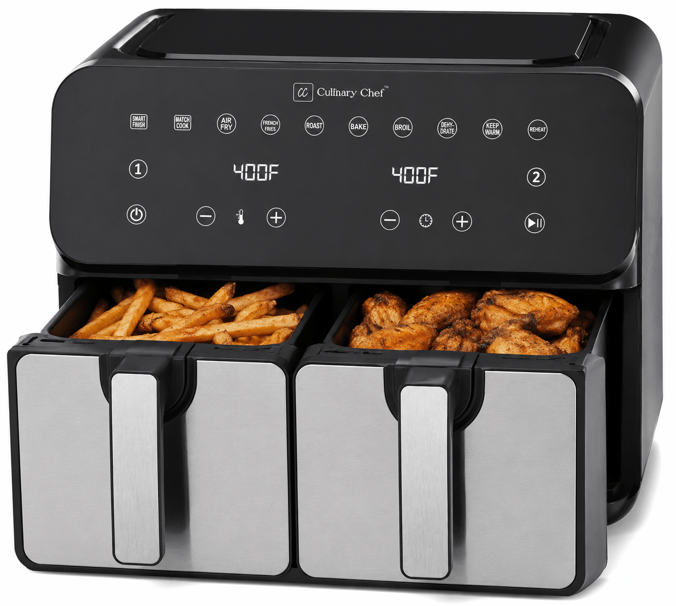 Culinary Chef Air Fryer 9,5 qt double panier 4,75 qt x 2.