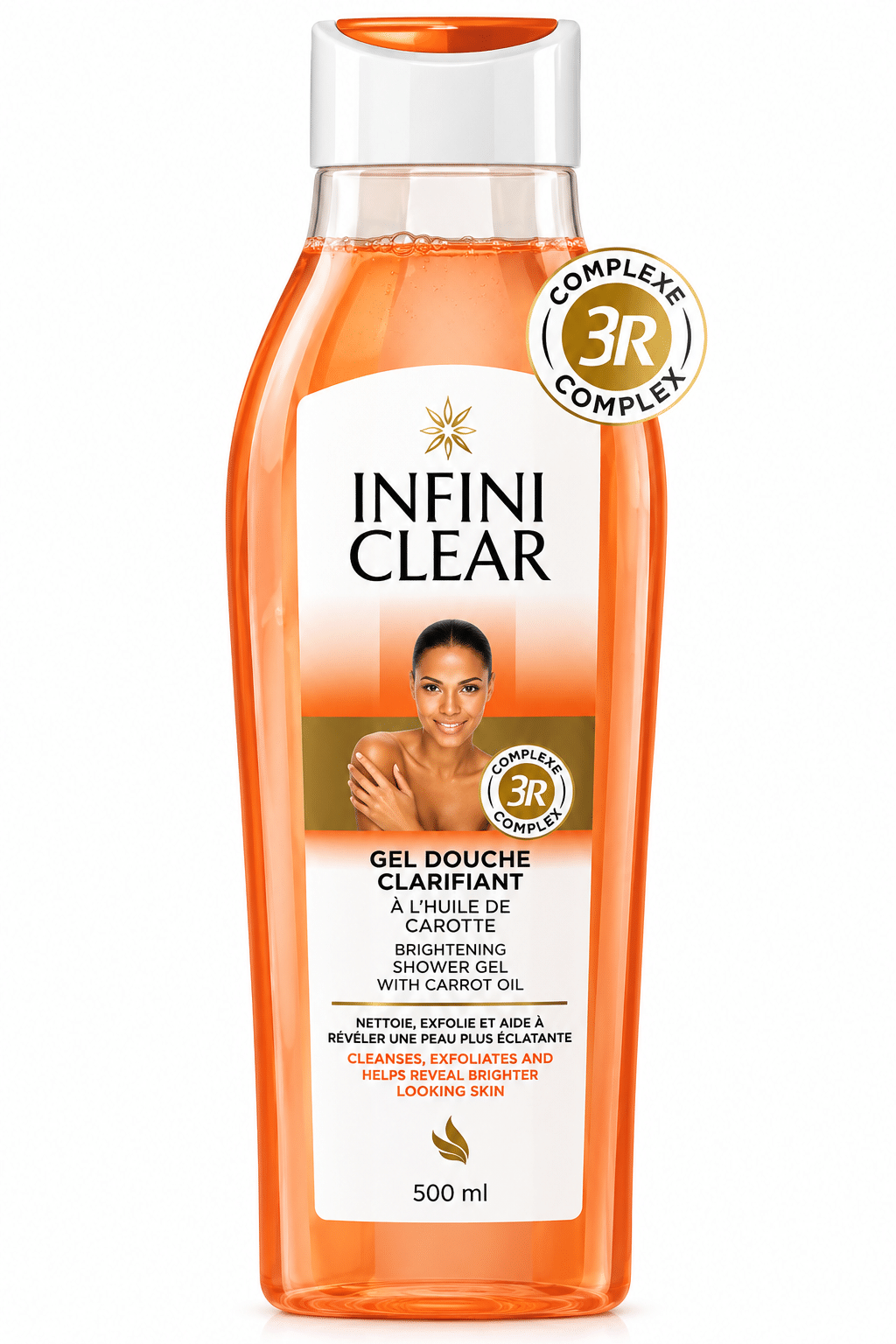 Infini Clear Gel Douche Clarifiant à l’Huile de Carotte 500 ml