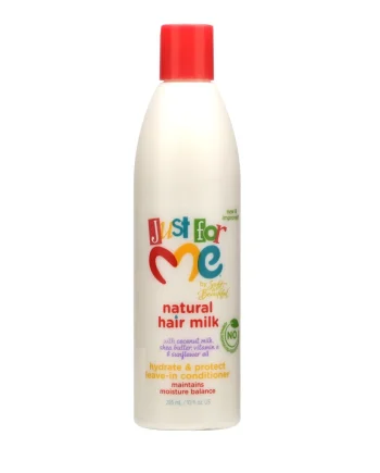 Just For Me Natural Hair Milk Leave-In Conditioner 10 oz soin sans rinçage pour cheveux naturels et texturés.