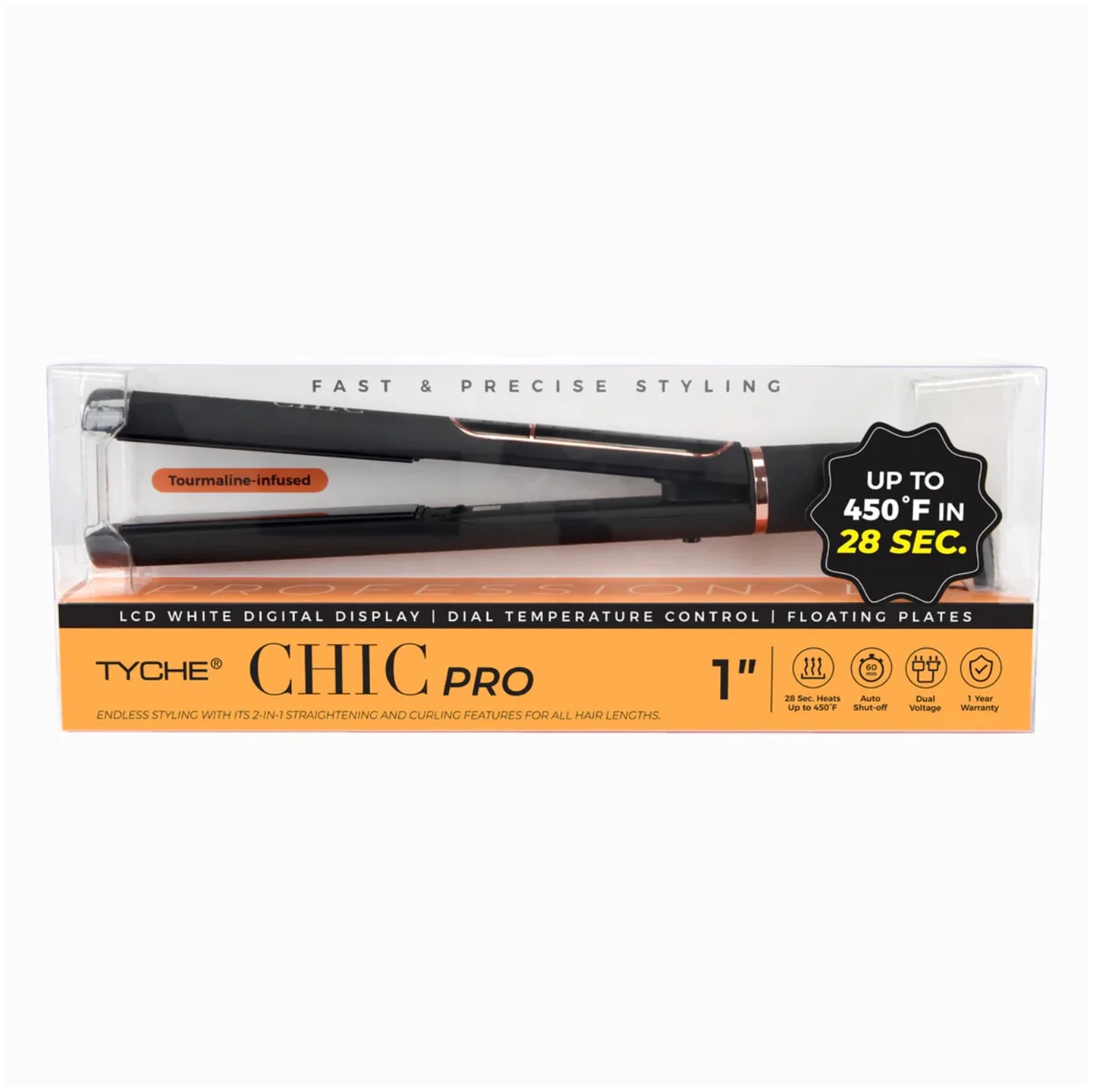 TYCHE Chic Pro 1” Flat Iron HFCP01 fer à lisser professionnel 1 pouce.