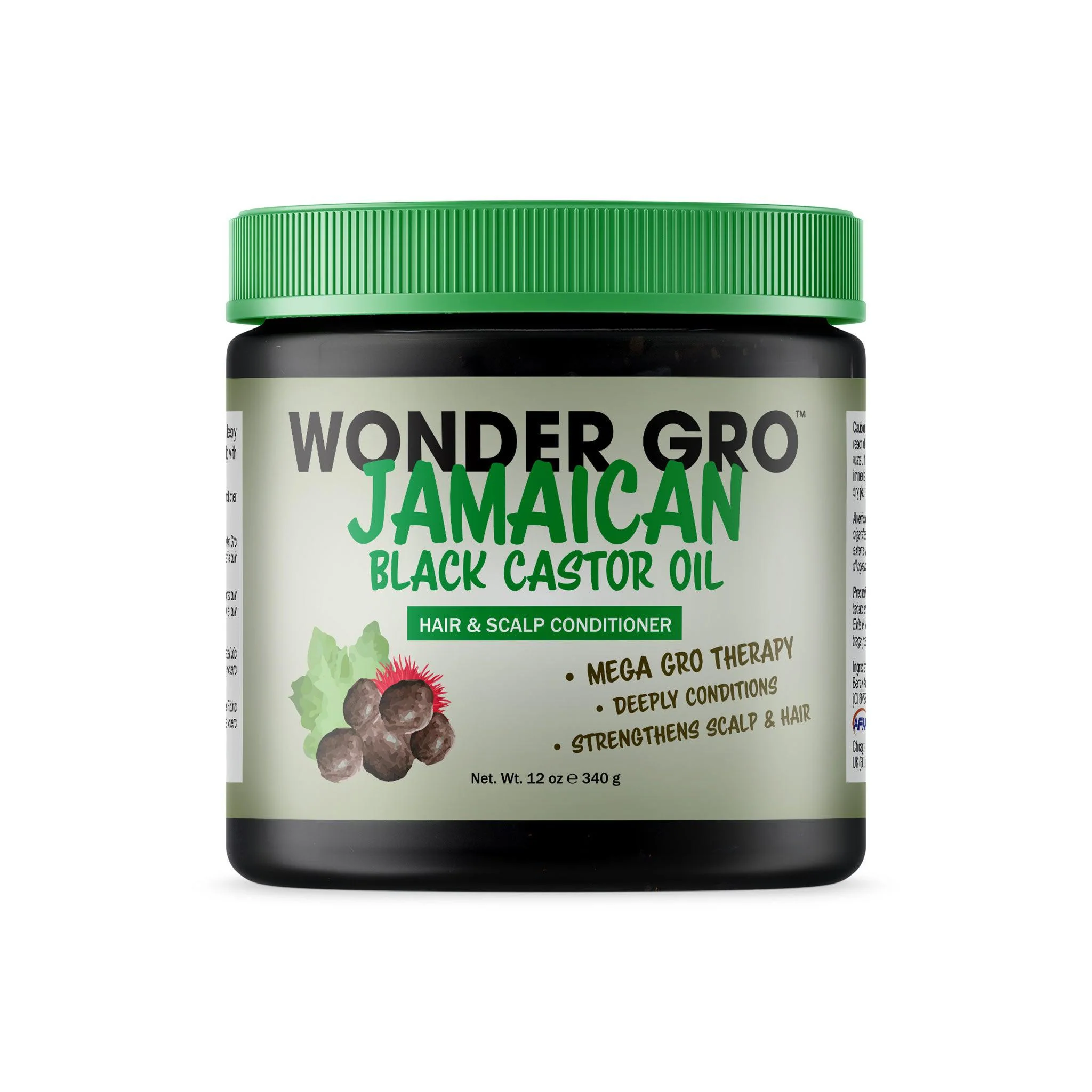 Wonder Gro Jamaican Black Castor Hair & Scalp Conditioner 12 oz soin capillaire à l’huile de ricin noir jamaïcain.