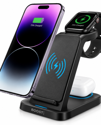 BOOST| 3-in-1 Wireless Charging Station - Black
