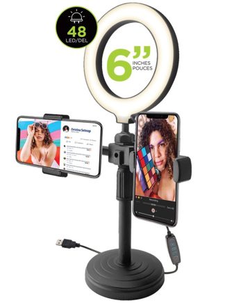 BOOST 6" 48 LED Ring Light with 2 phone holders