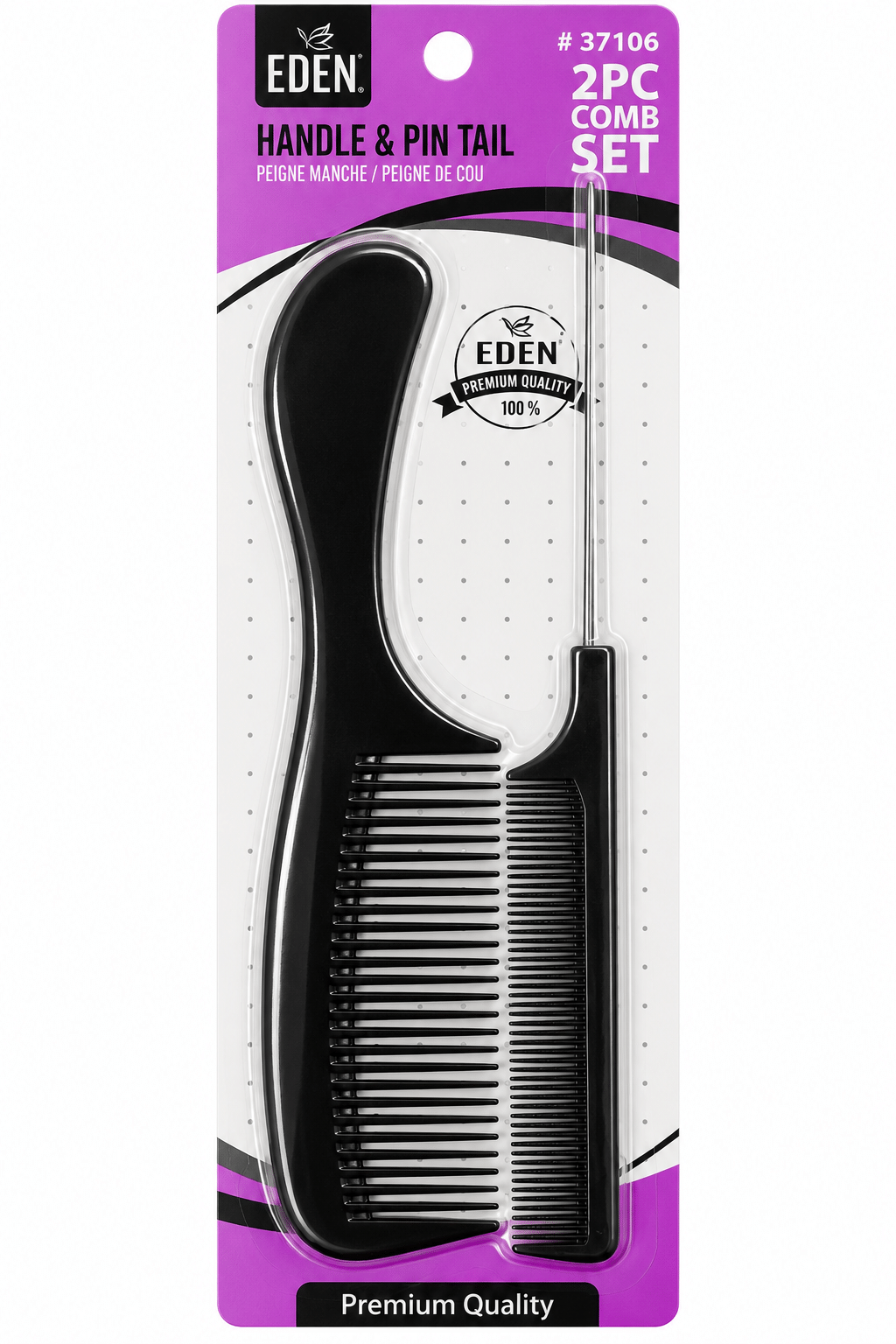 EDEN Handle & Pin Tail 2-Piece Comb Set