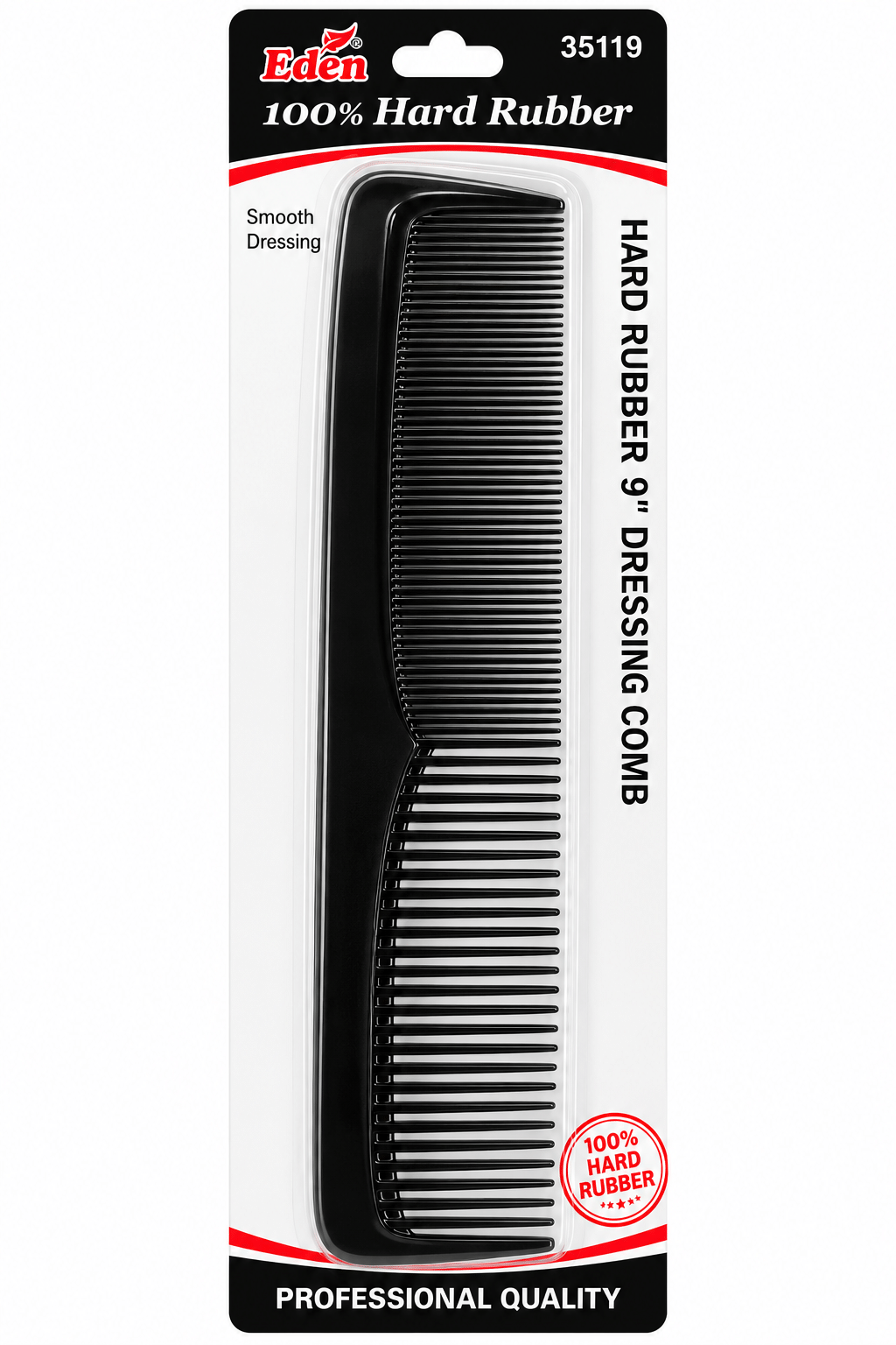 EDEN Peigne 100 % Hard Rubber 9 po