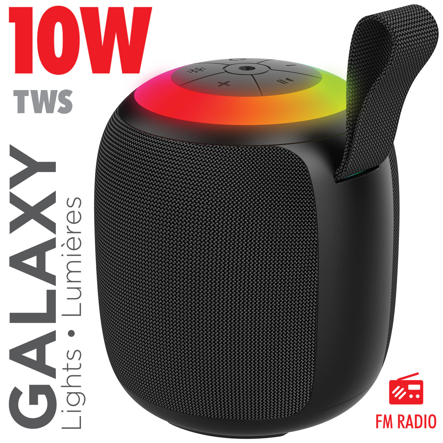 Escape 10W Wireless Speaker with Laser Galaxy Projection (Black)