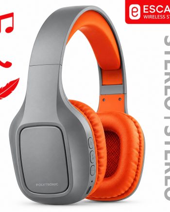 Escape Casque stéréo mains libres sans fil gris et orange BT712