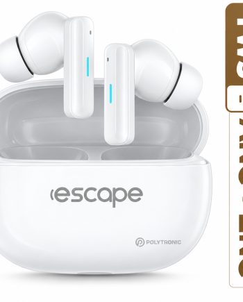 Escape Wireless TWS ANC+ENC Earbuds with Charging Case, White BTM8076WH