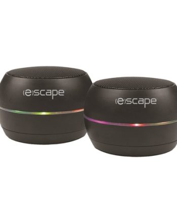 Escape TWS Pair of Wireless Speakers with LED Light &amp; FM Radio