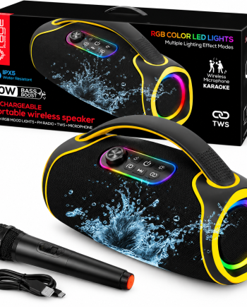 Rage Audio 60W Portable TWS Speaker with RGB LED Backlight